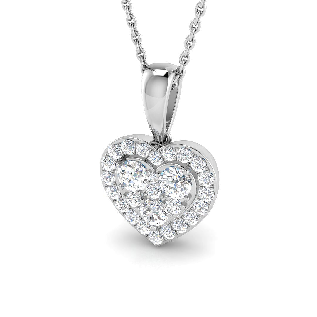 9ct White Gold 0.61ct G SI2 Diamond Pendant