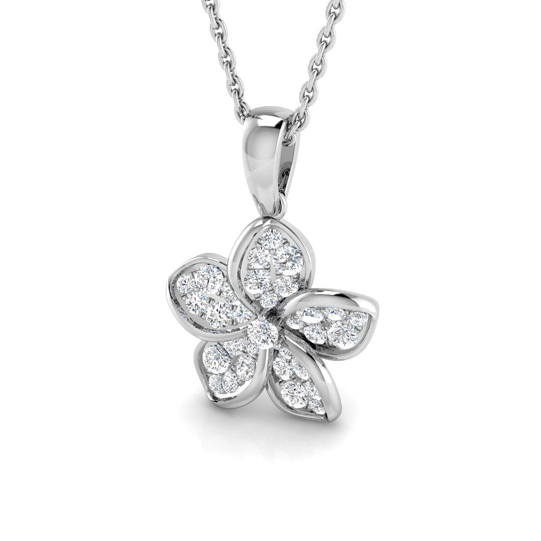 9ct White Gold 0.35ct G SI2 Diamond Pendant