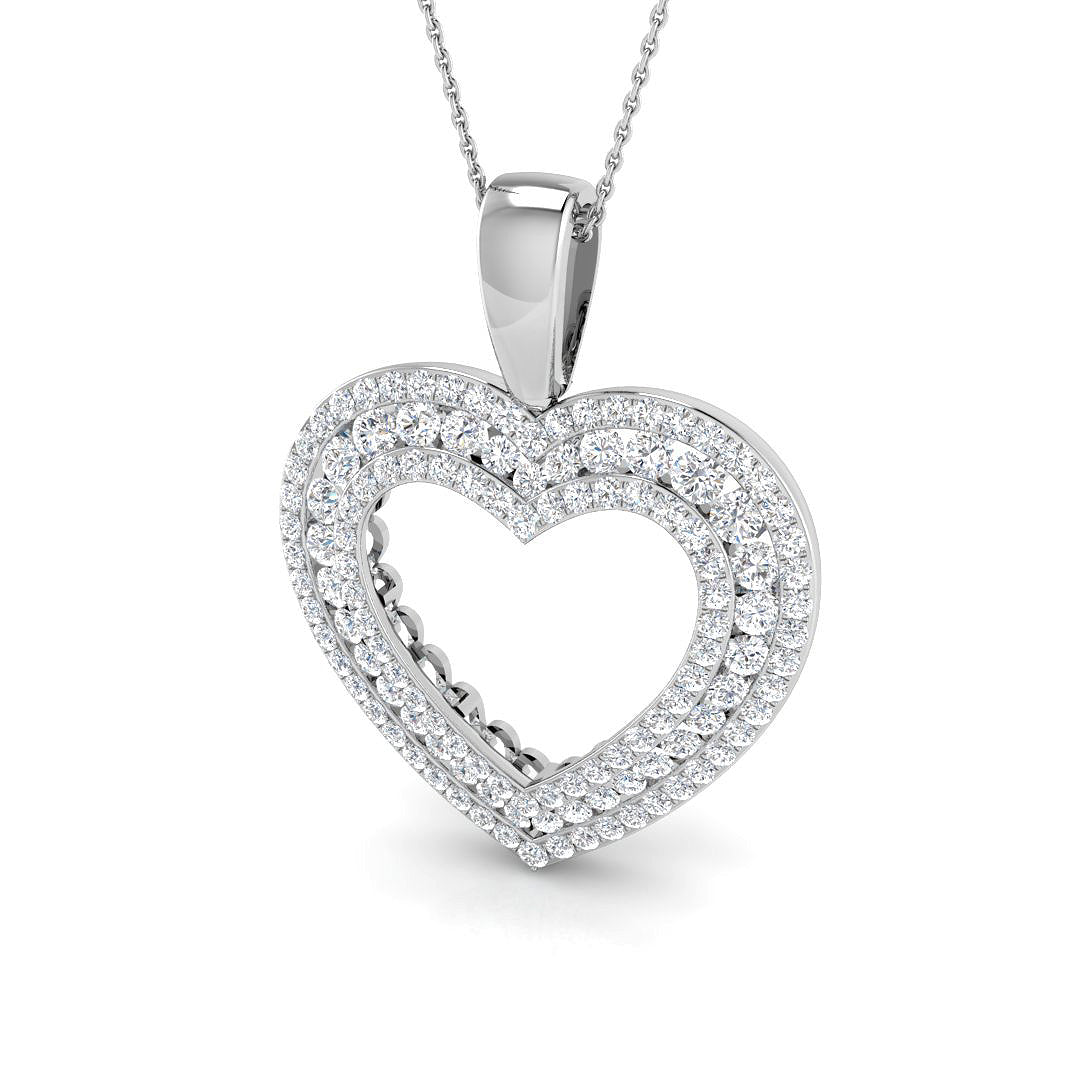 9ct White Gold 2.96ct G SI2 Diamond Pendant