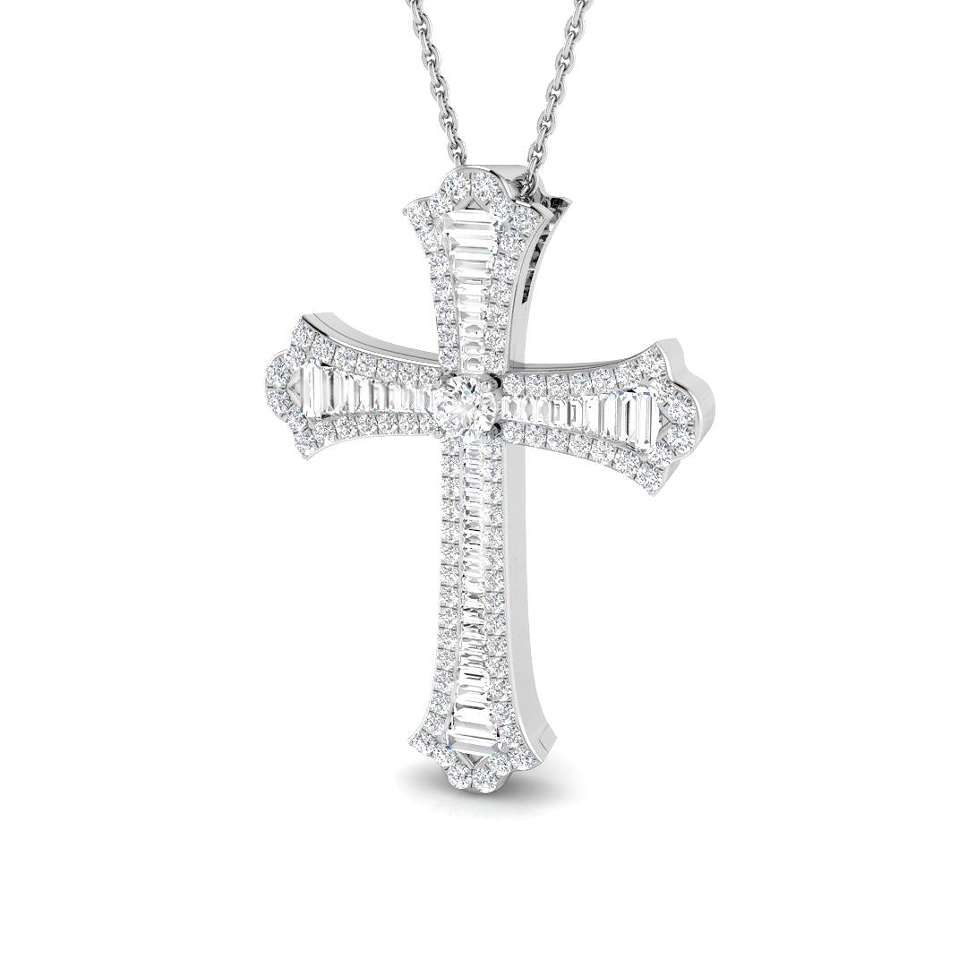 9ct White Gold 0.88ct G SI2 Diamond Pendant