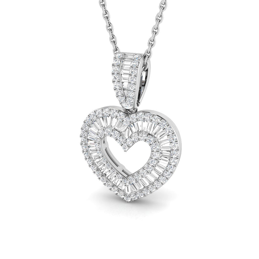 9ct White Gold 0.42ct G SI2 Diamond Pendant