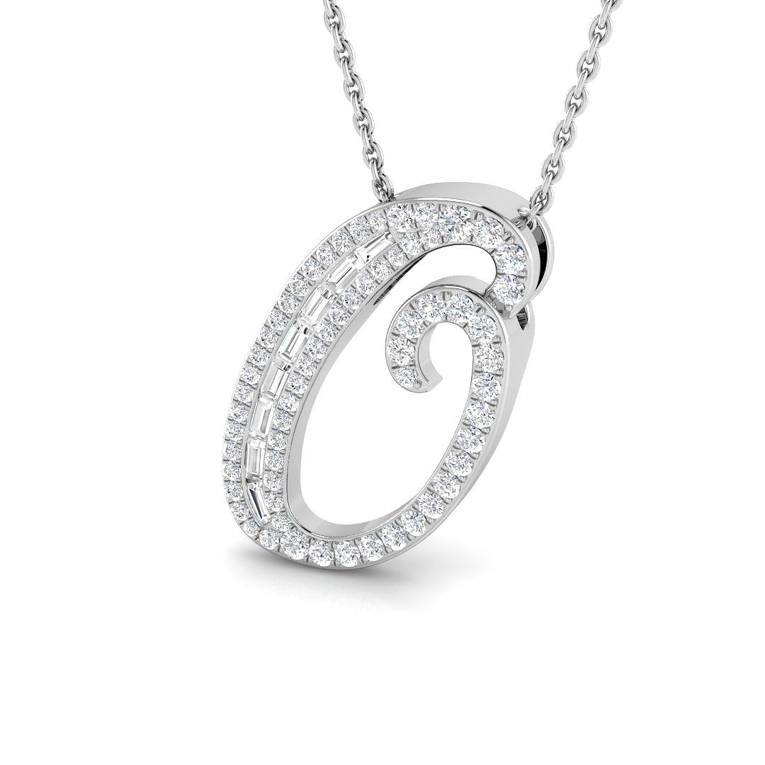 9ct White Gold 0.37ct G SI2 Diamond Pendant