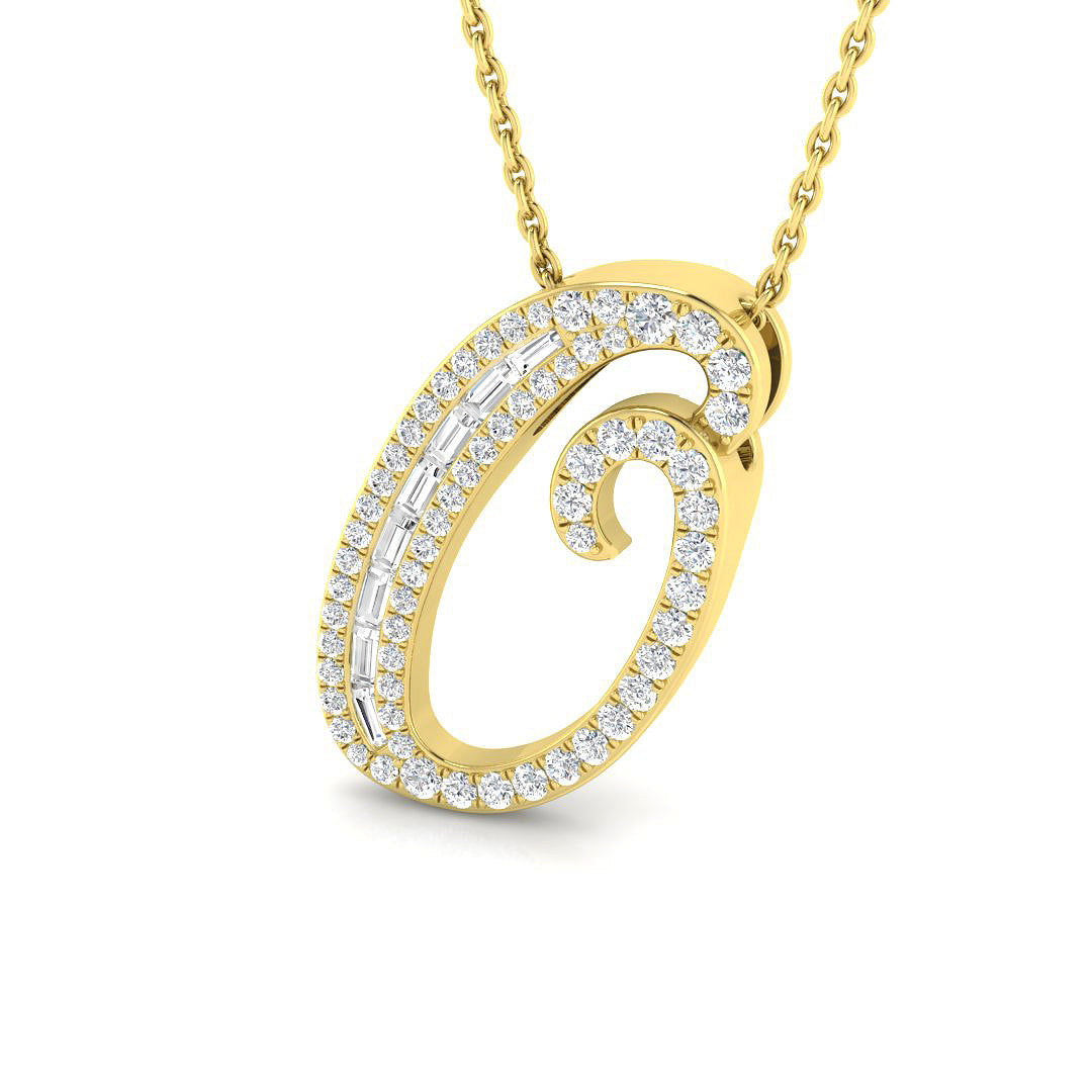 9ct Yellow Gold 0.37ct G SI2 Diamond Pendant