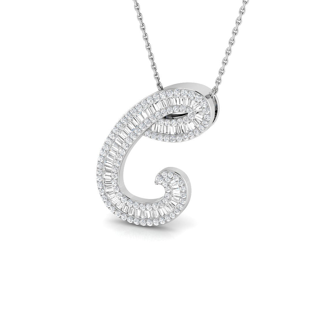 9ct White Gold 0.74ct G SI2 Diamond Pendant