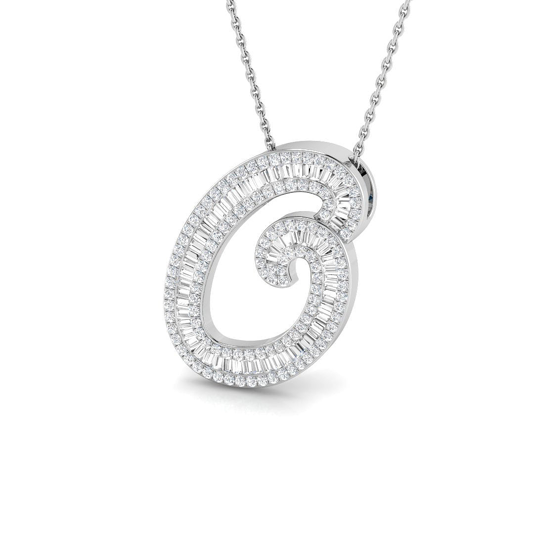 9ct White Gold 0.93ct G SI2 Diamond Pendant