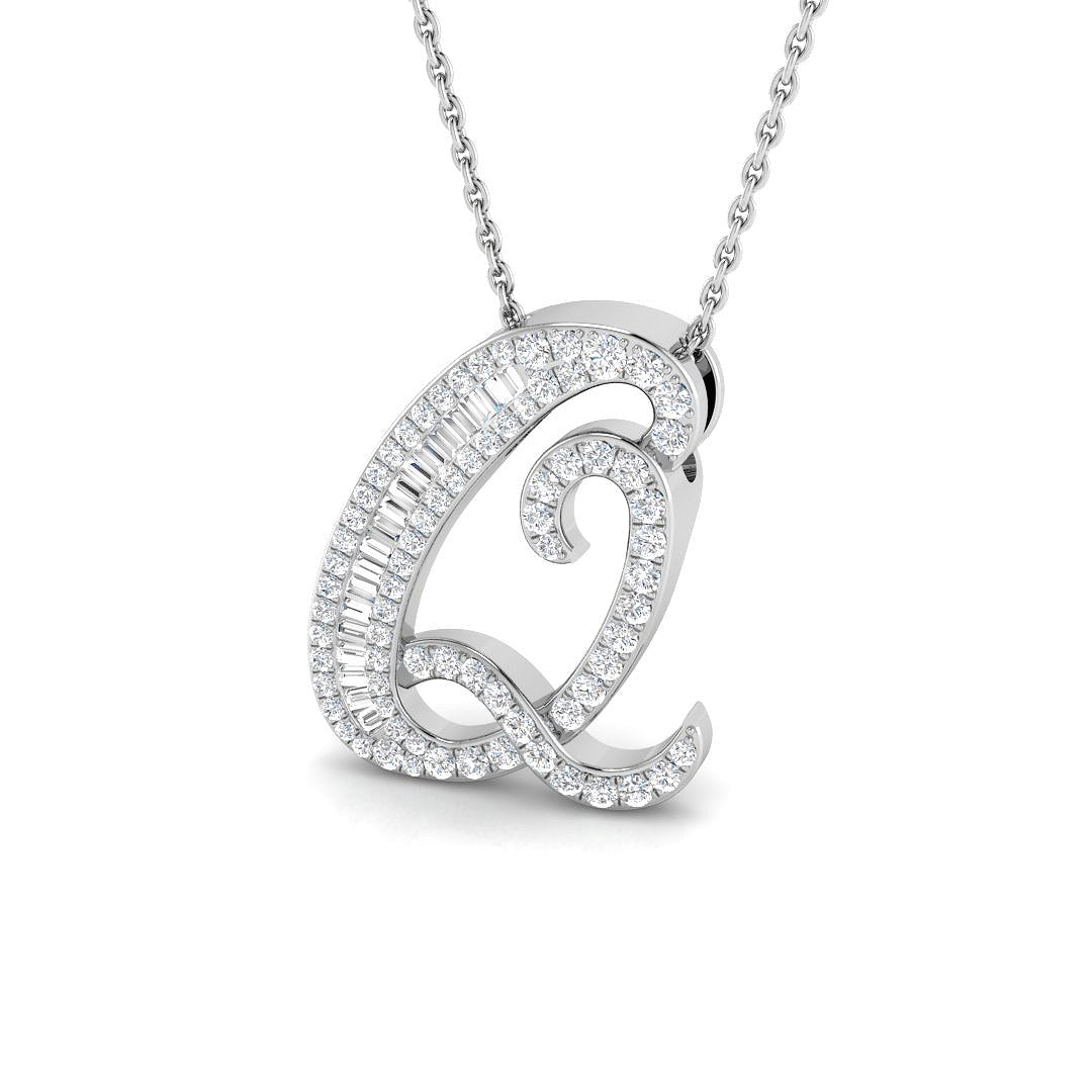 9ct White Gold 0.49ct G SI2 Diamond Pendant