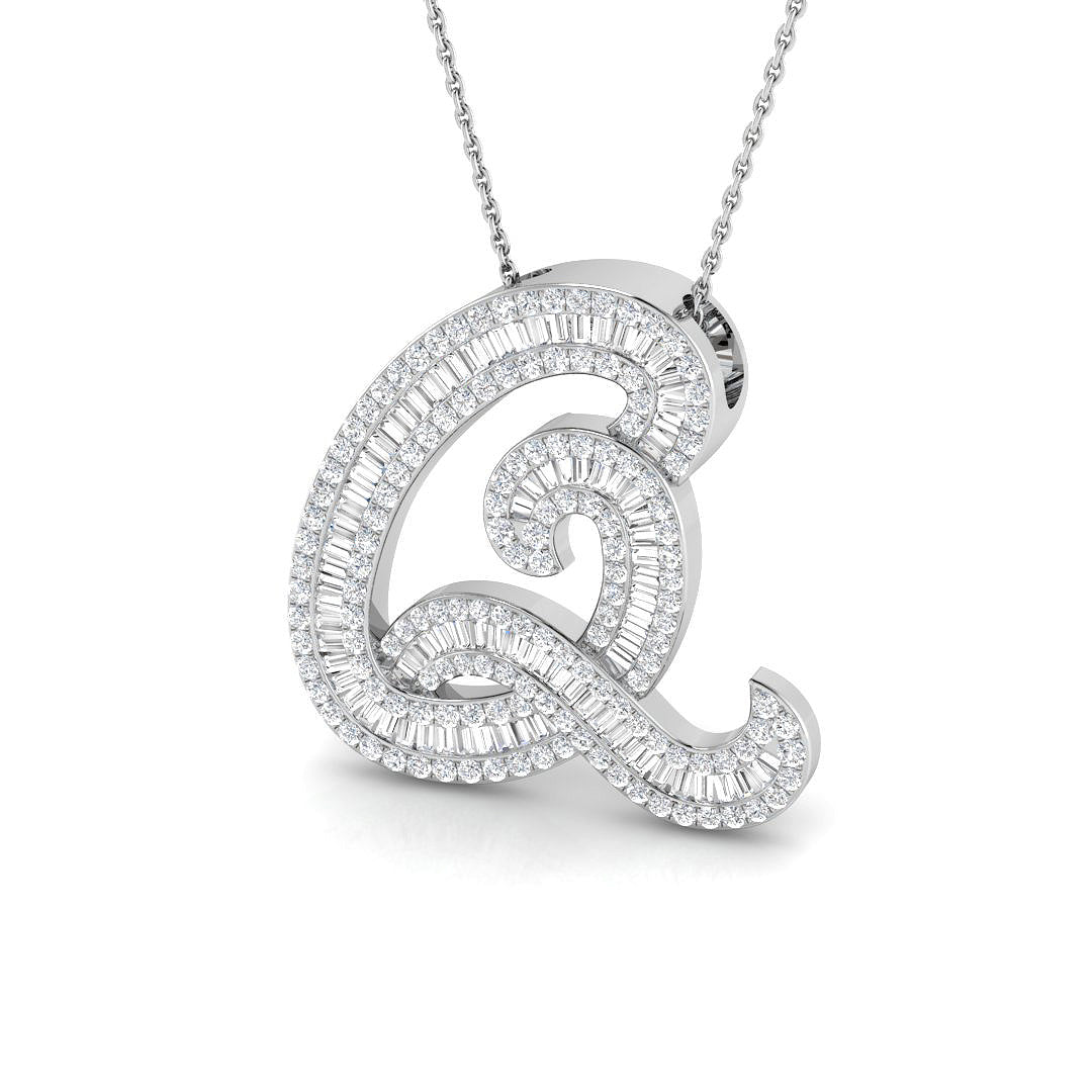 9ct White Gold 1.67ct G SI2 Diamond Pendant