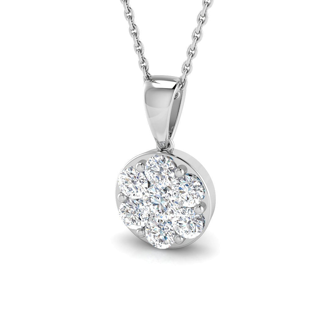 9ct White Gold 0.76ct G I1 Diamond Pendant