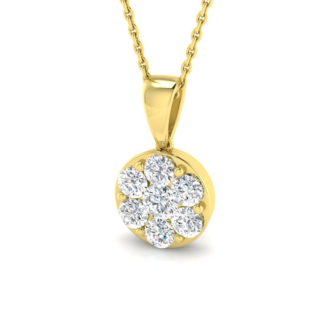9ct Yellow Gold 0.76ct G I1 Diamond Pendant
