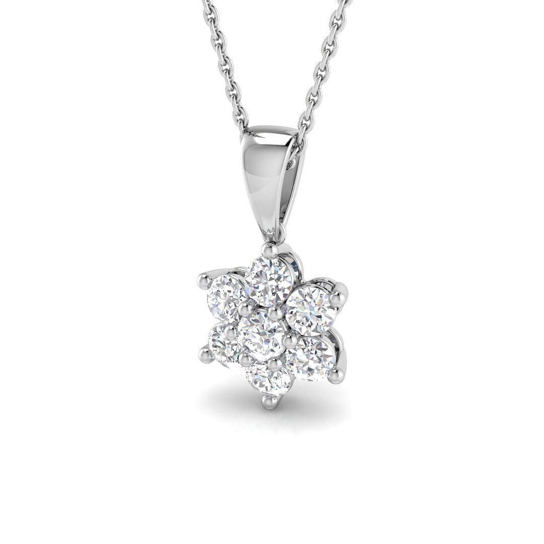 9ct White Gold 0.73ct G I1 Diamond Pendant