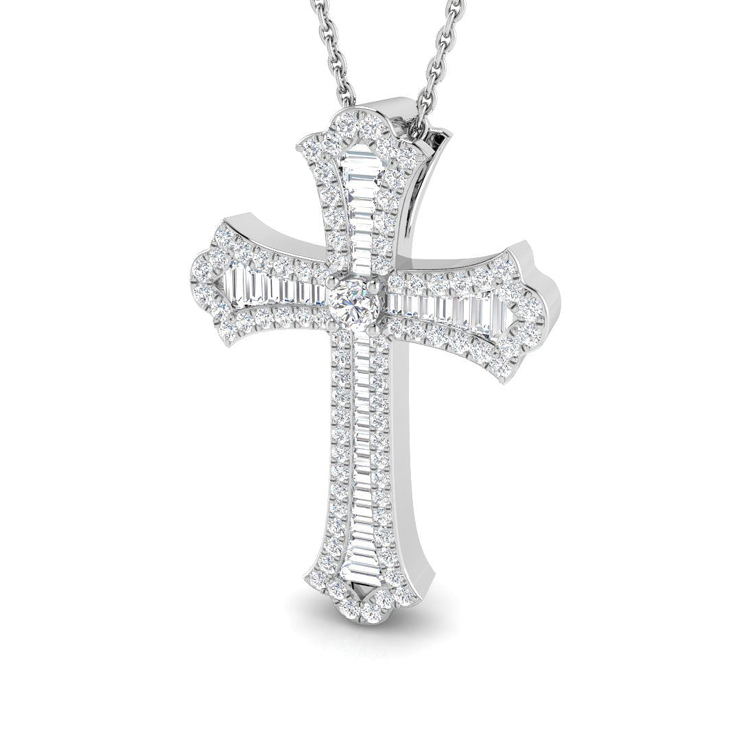 9ct White Gold 0.61ct G SI2 Diamond Pendant