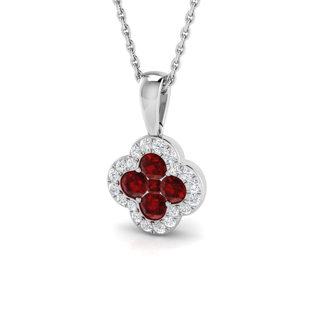 18ct White Gold 0.65ct Ruby Pendant