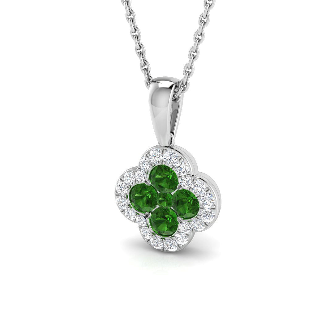 18ct White Gold 0.55ct Tsavorite Pendant