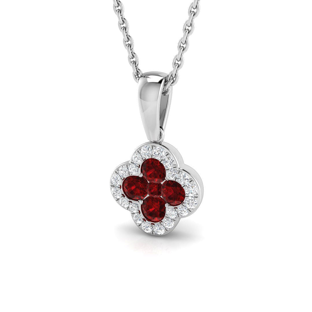 18ct White Gold 0.50ct Ruby Pendant