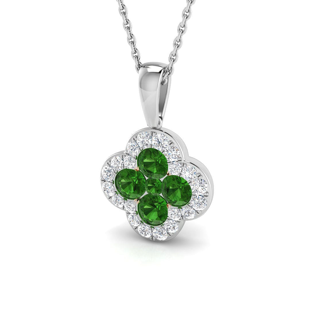 18ct White Gold 1.46ct Tsavorite Pendant