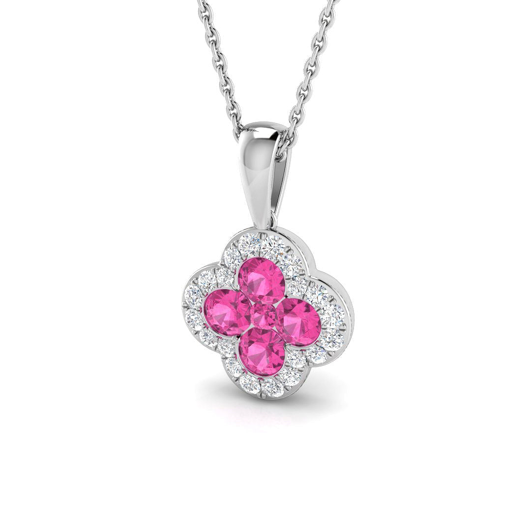 18ct White Gold 1.00ct Pink Sapphire Pendant