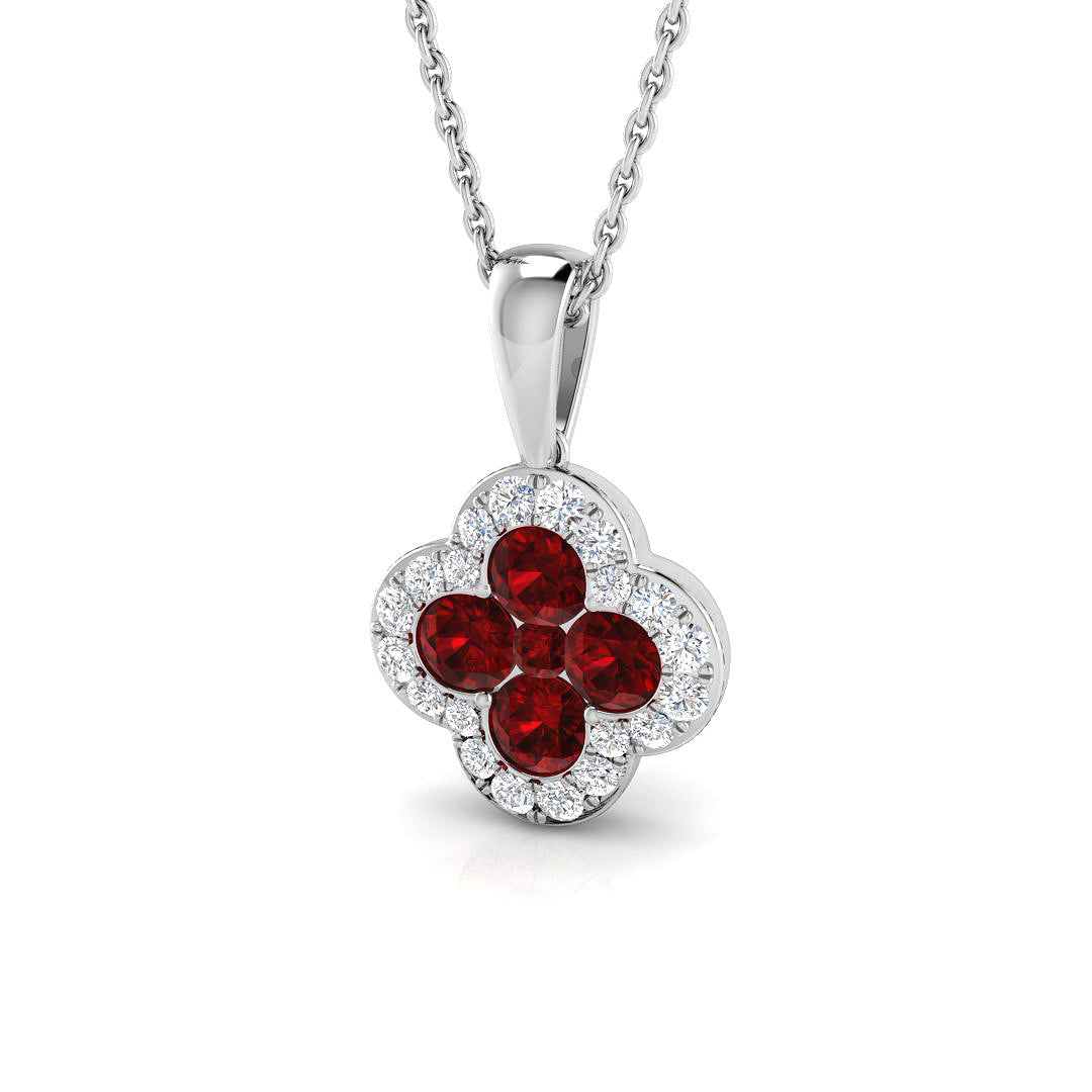 18ct White Gold 1.00ct Ruby Pendant