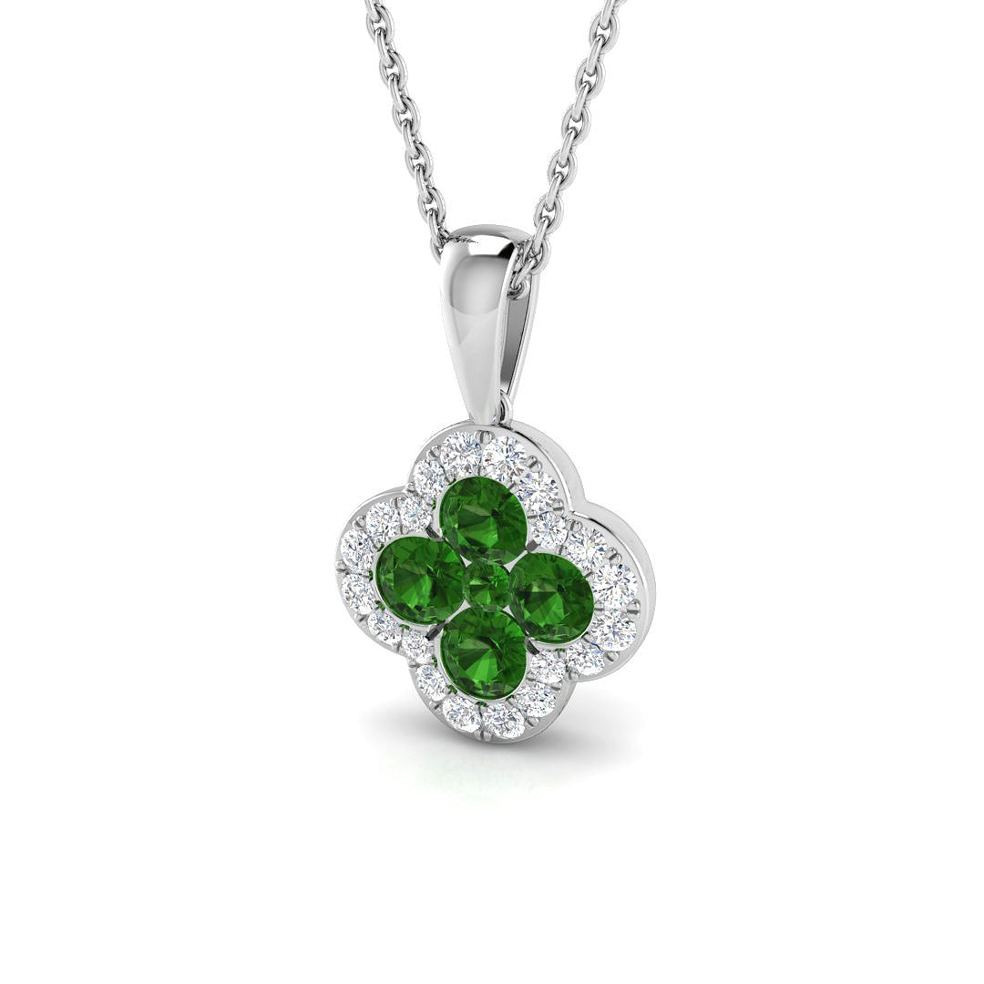 18ct White Gold 1.00ct Tsavorite Pendant