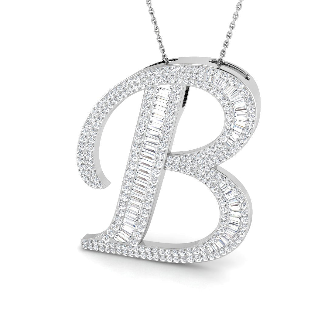 9ct White Gold 2.44ct G SI2 Diamond Pendant