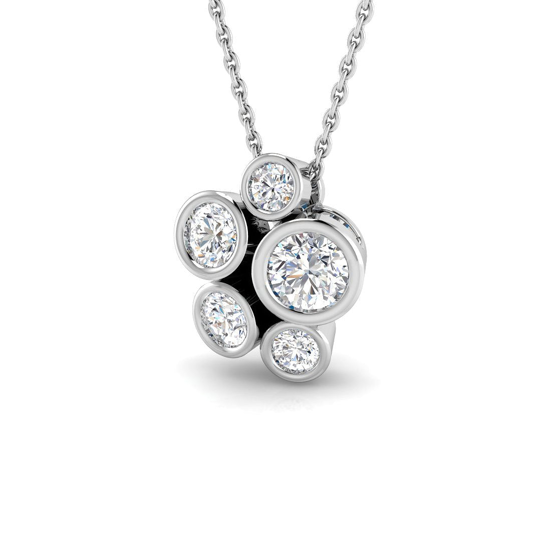 9ct White Gold 0.85ct Laboratory Grown CVD Pendant