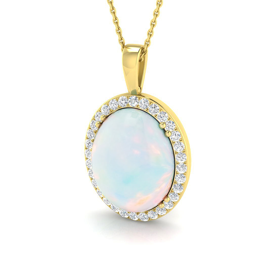9ct Yellow Gold 6.60ct Opal Pendant