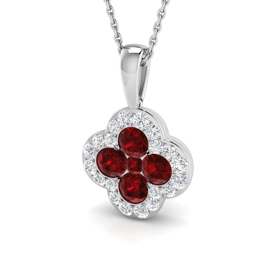 18ct White Gold 1.48ct Ruby Pendant