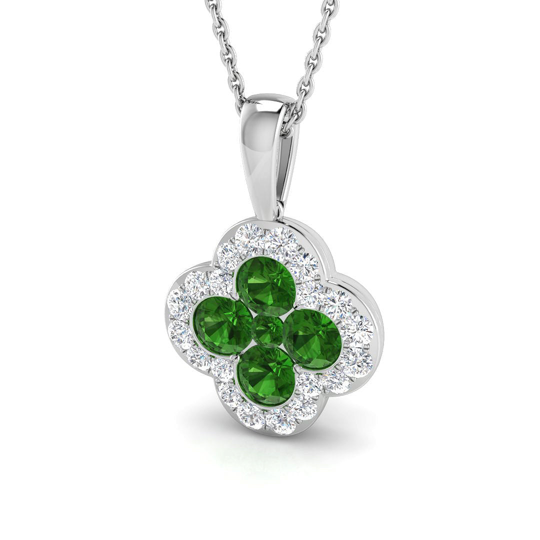 18ct White Gold 1.41ct Tsavorite Pendant