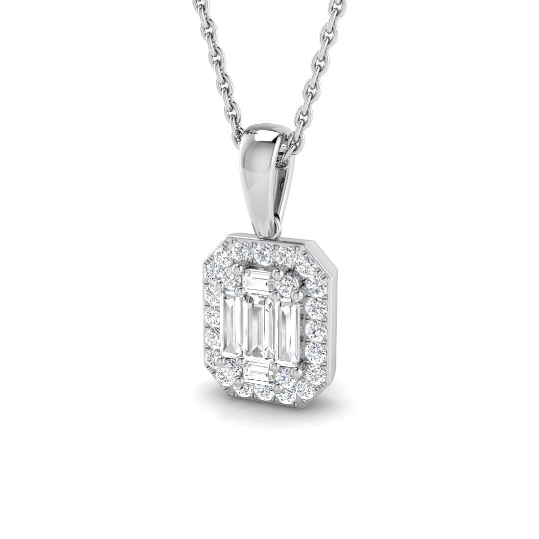 9ct White Gold 0.39ct G SI2 Diamond Pendant