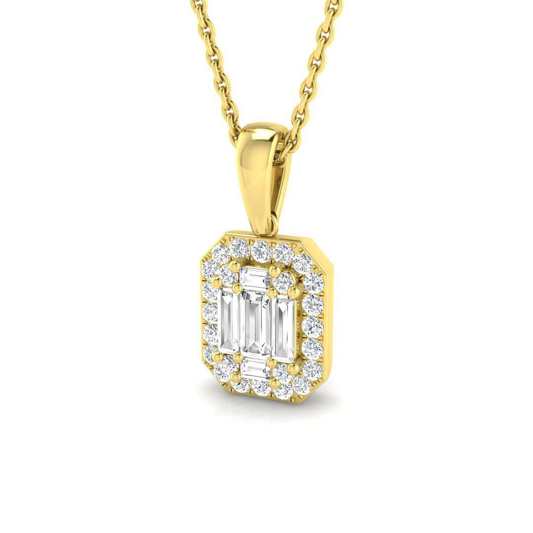 9ct Yellow Gold 0.39ct G SI2 Diamond Pendant