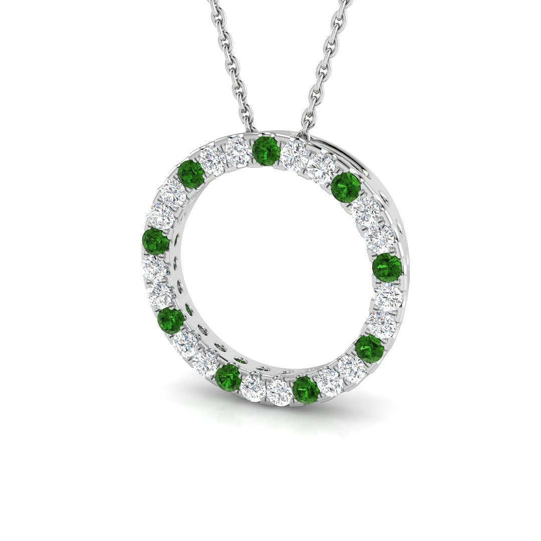 18ct White Gold 0.61ct Tsavorite Pendant