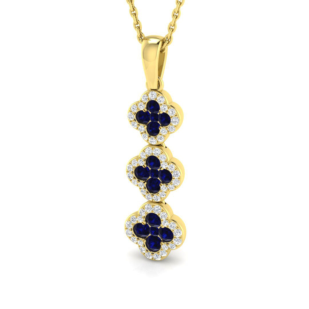 18ct Yellow Gold 0.67ct Blue Sapphire Pendant