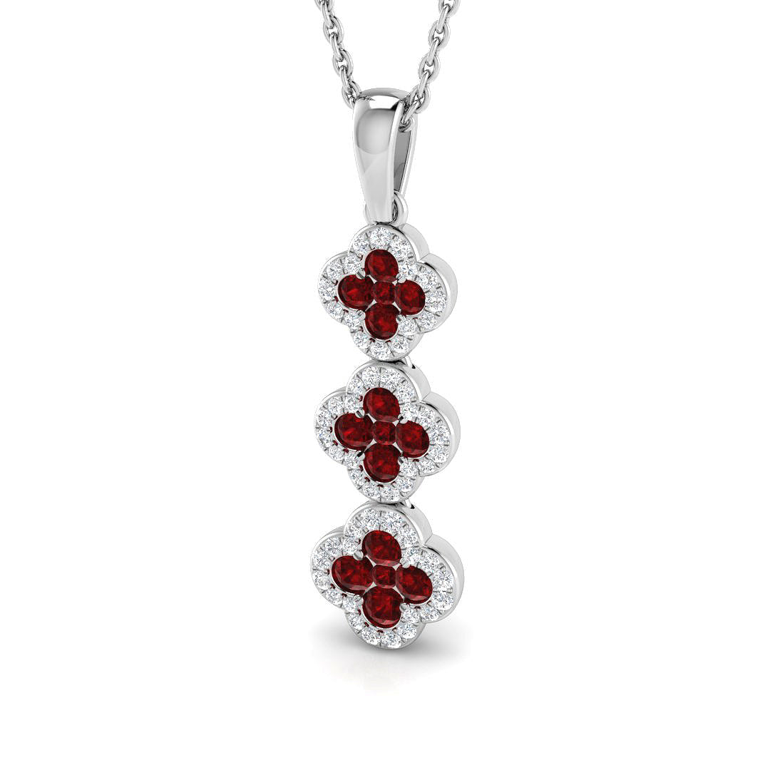 18ct White Gold 0.55ct Ruby Pendant