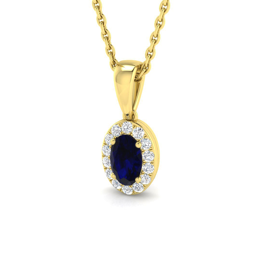 18ct Yellow Gold 0.46ct Blue Sapphire Pendant