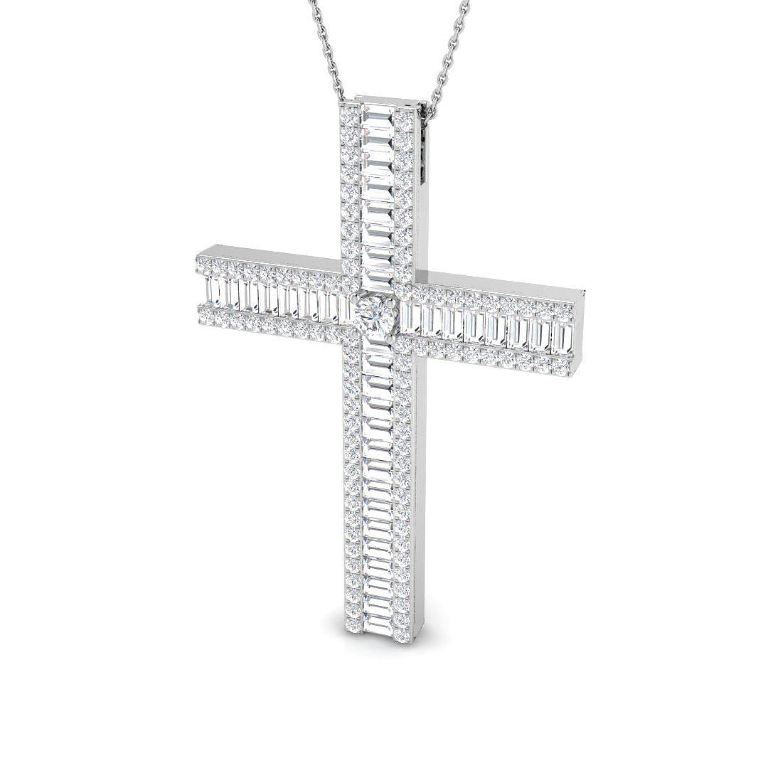 9ct White Gold 3.83ct G SI1 Diamond Pendant