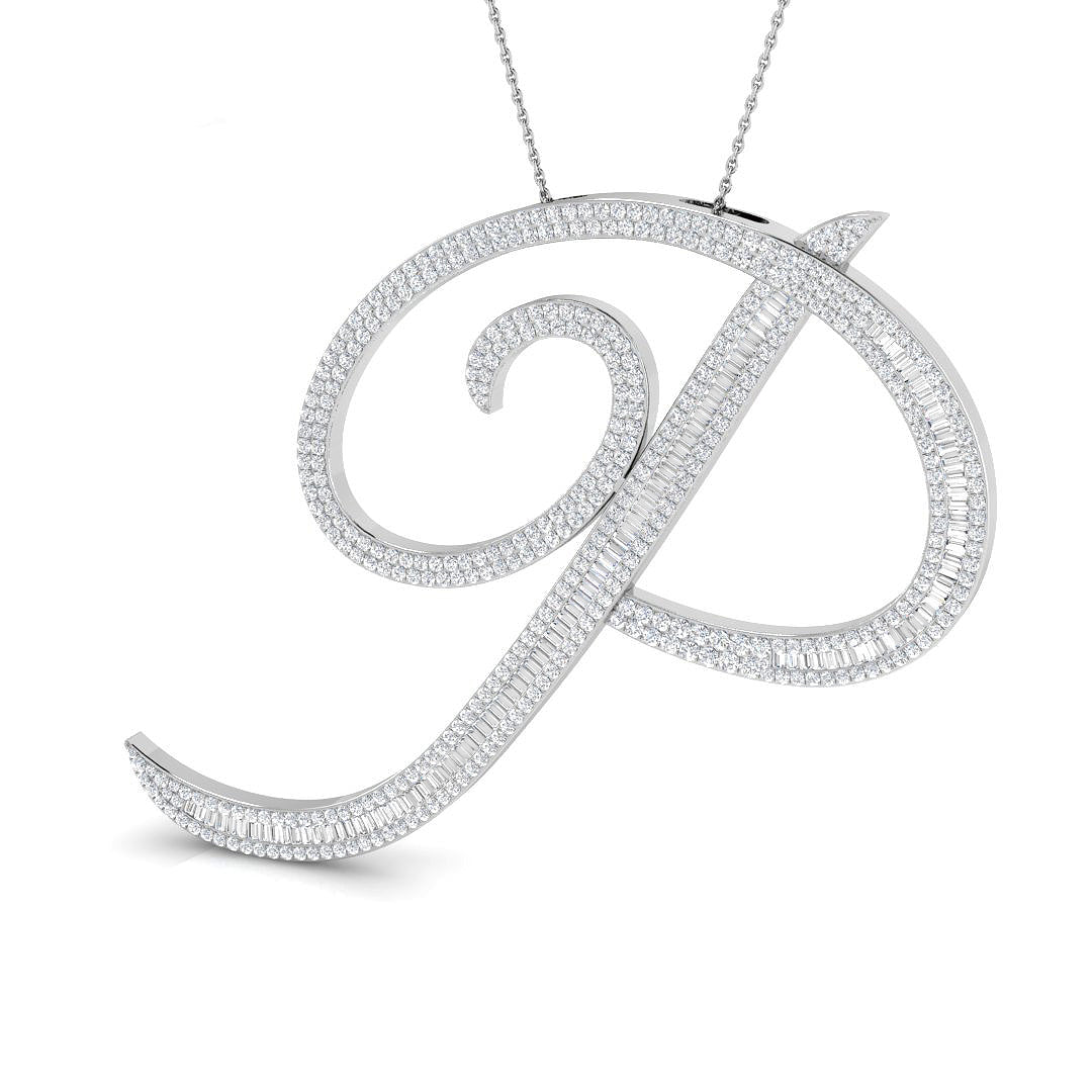 9ct White Gold 3.29ct G SI2 Diamond Pendant