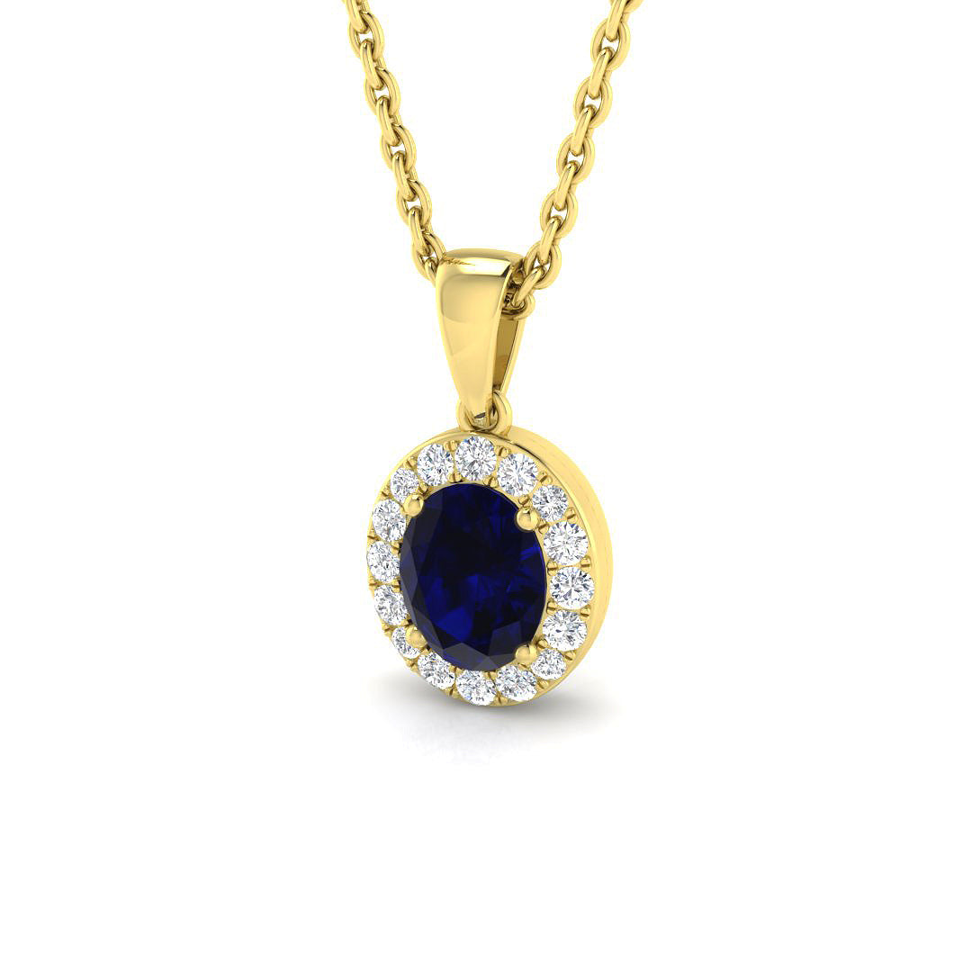 18ct Yellow Gold 0.57ct Blue Sapphire Pendant