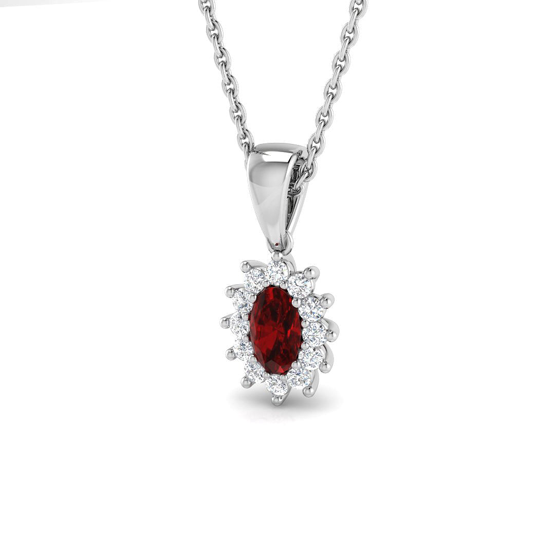 18ct White Gold 0.42ct Ruby Pendant