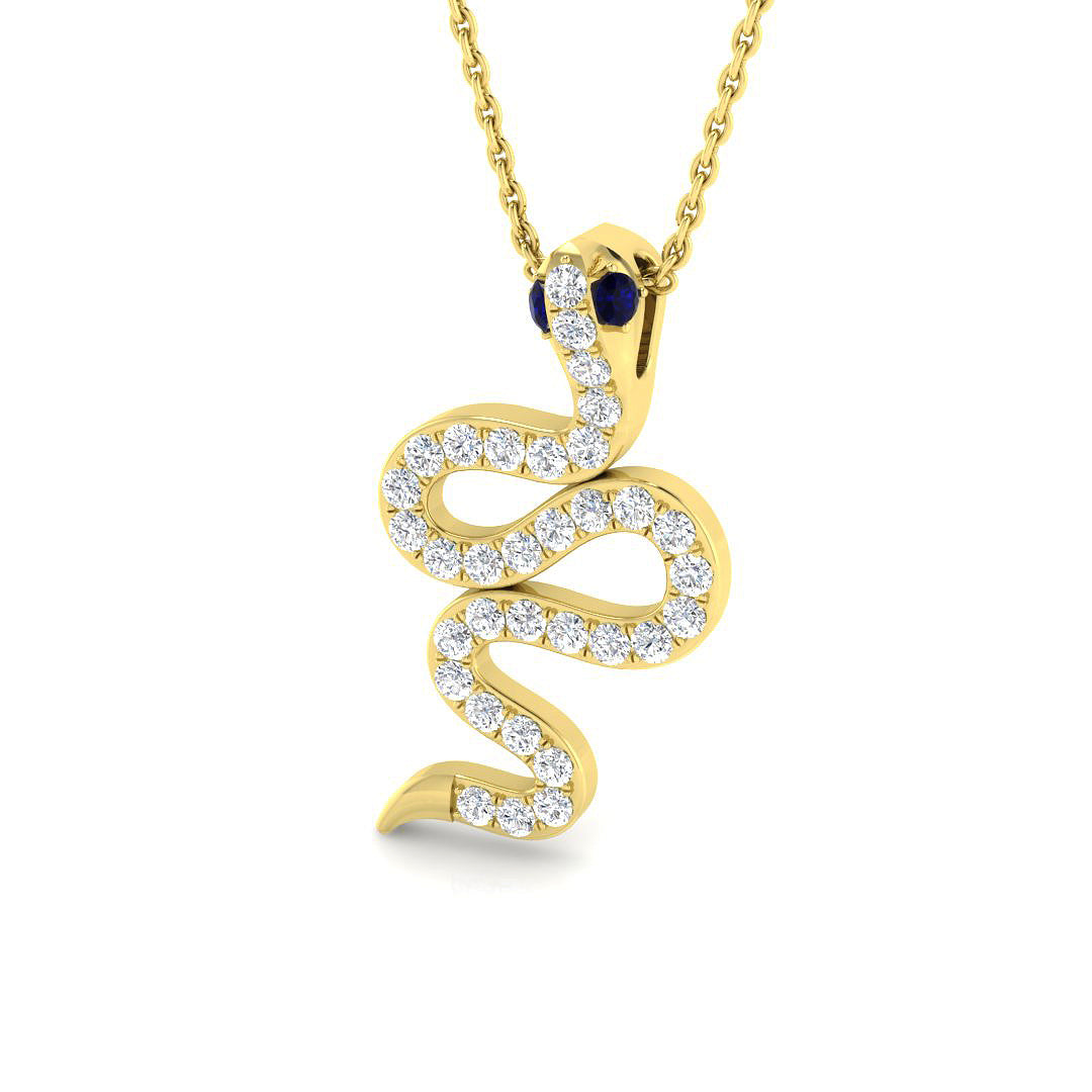 9ct Yellow Gold 0.46ct Blue Sapphire Pendant