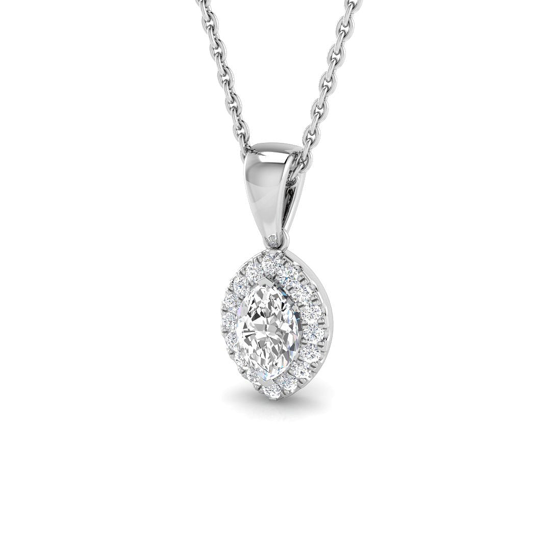 18ct White Gold 0.42ct G SI2 Diamond Pendant