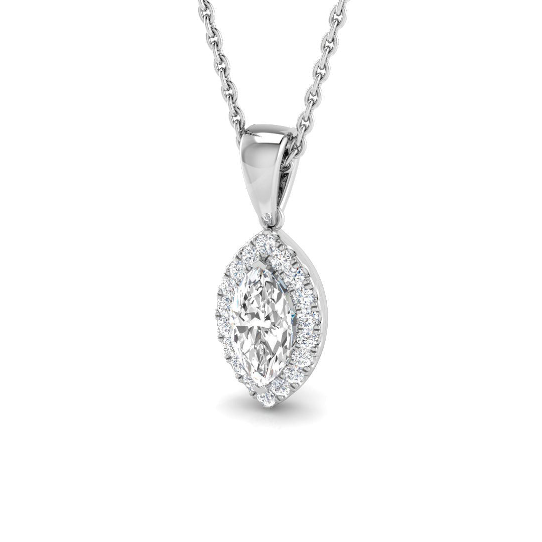 18ct White Gold 0.57ct G SI2 Diamond Pendant
