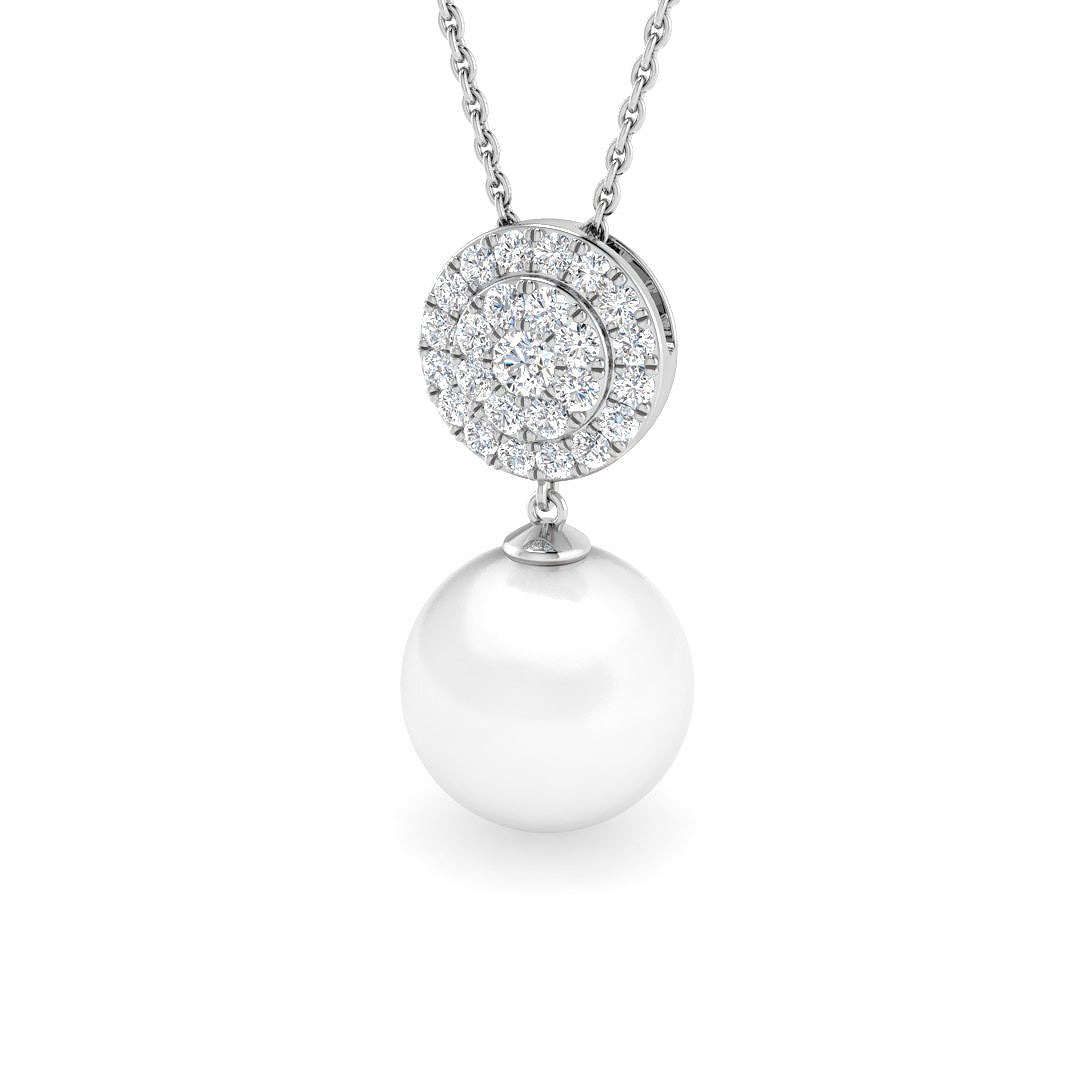 9ct White Gold 6.80ct Pearl Pendant