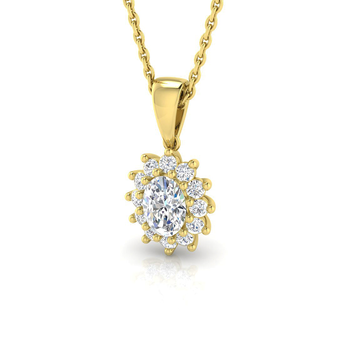 18ct Yellow Gold 0.58ct G SI2 Diamond Pendant