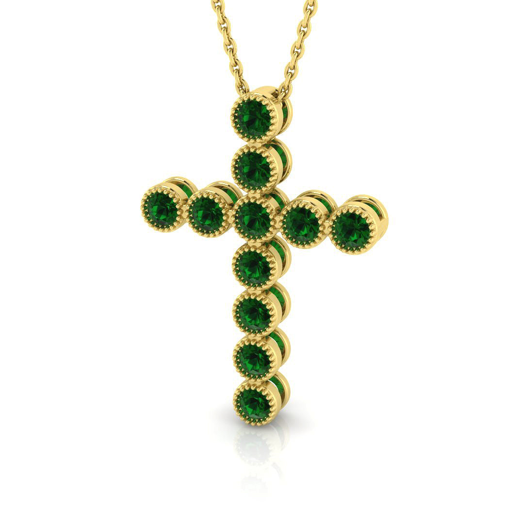 18ct Yellow Gold 0.70ct Emerald Pendant