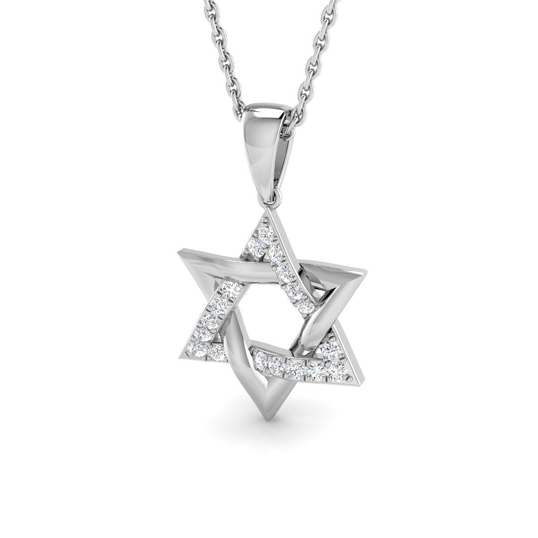9ct White Gold 0.12ct Laboratory Grown CVD Pendant
