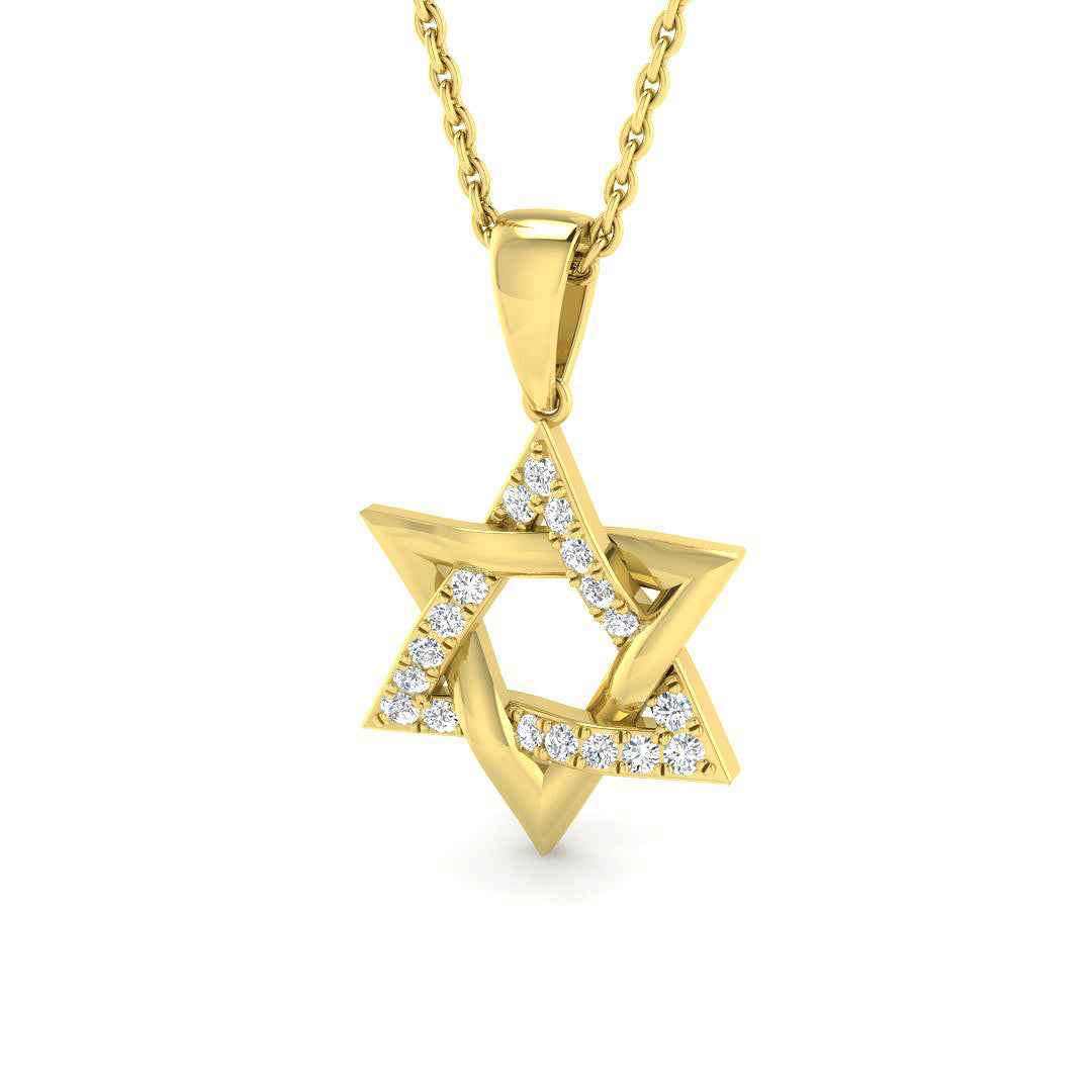 9ct Yellow Gold 0.12ct Laboratory Grown CVD Pendant