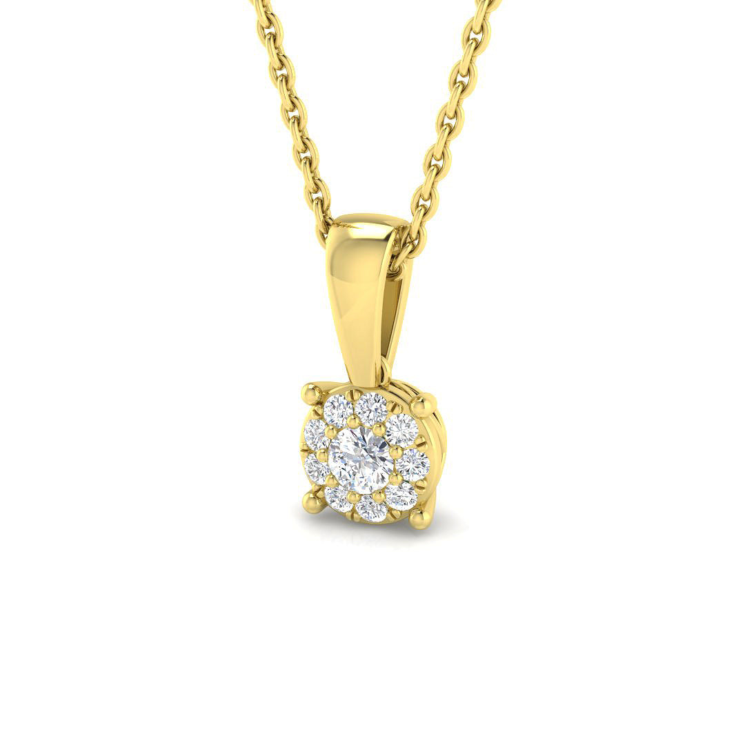 9ct Yellow Gold 0.13ct G SI1 Diamond Pendant