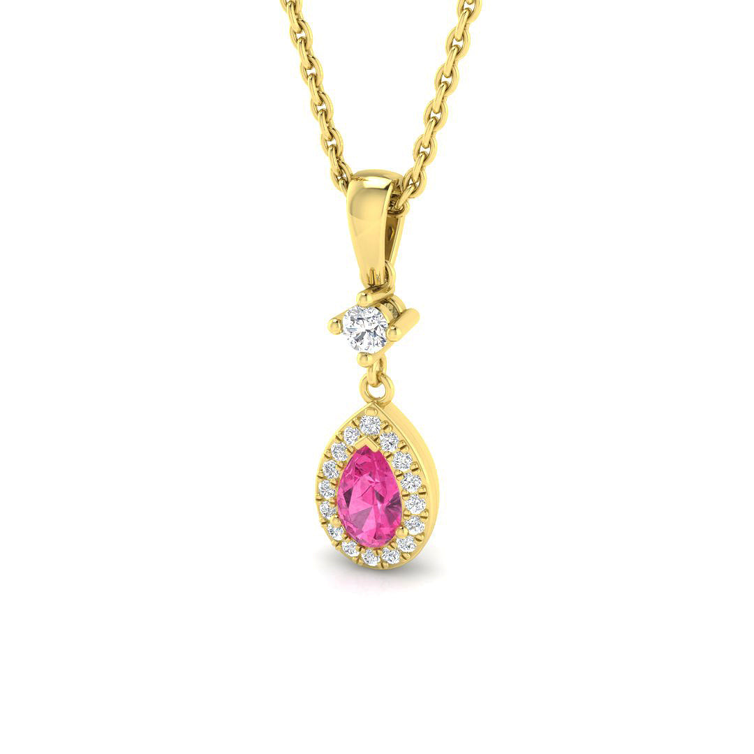 18ct Yellow Gold 0.35ct Pink Sapphire Pendant