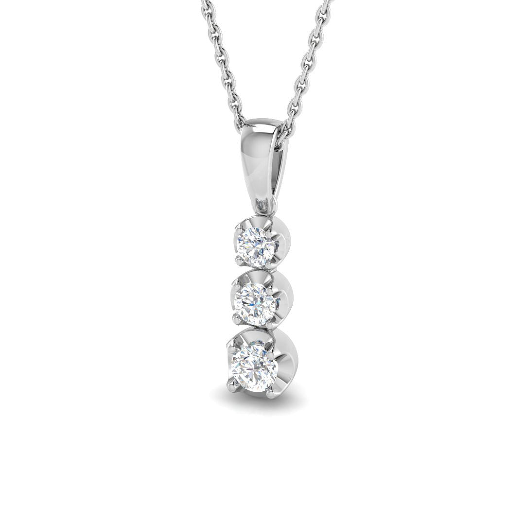 9ct White Gold 0.30ct G I1 Diamond Pendant