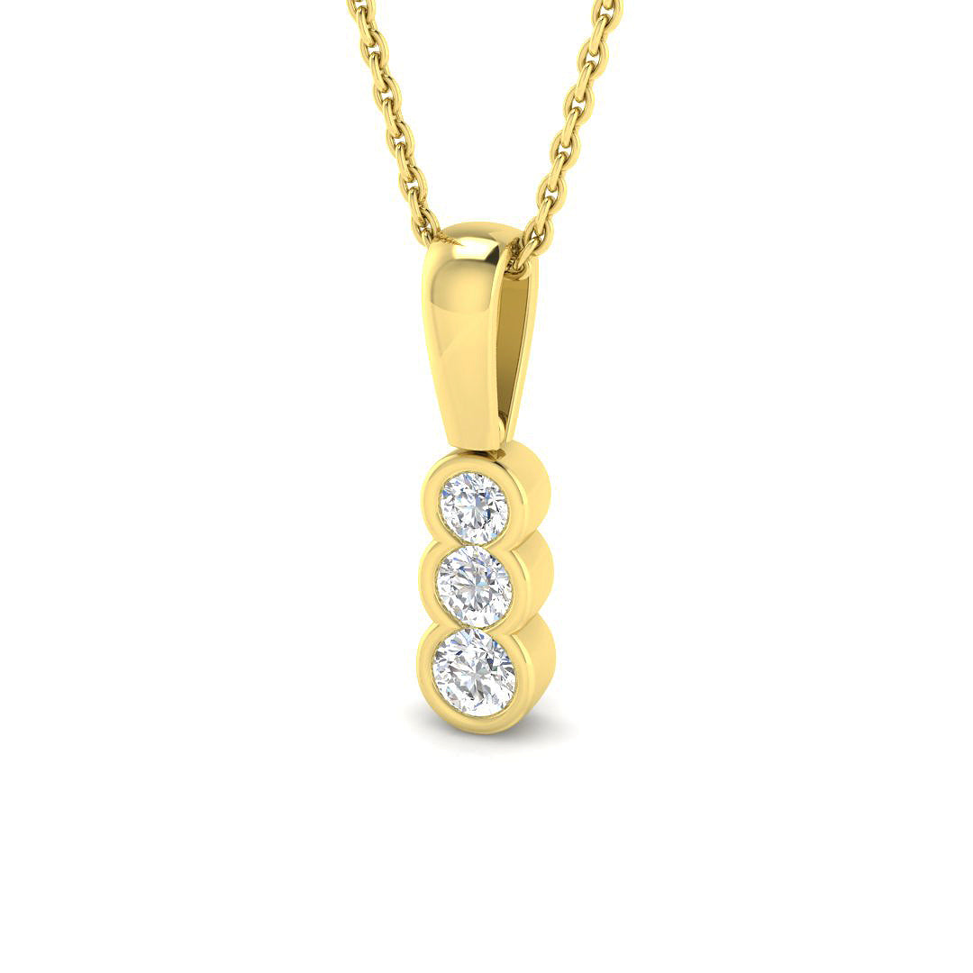 9ct Yellow Gold 0.27ct G I1 Diamond Pendant