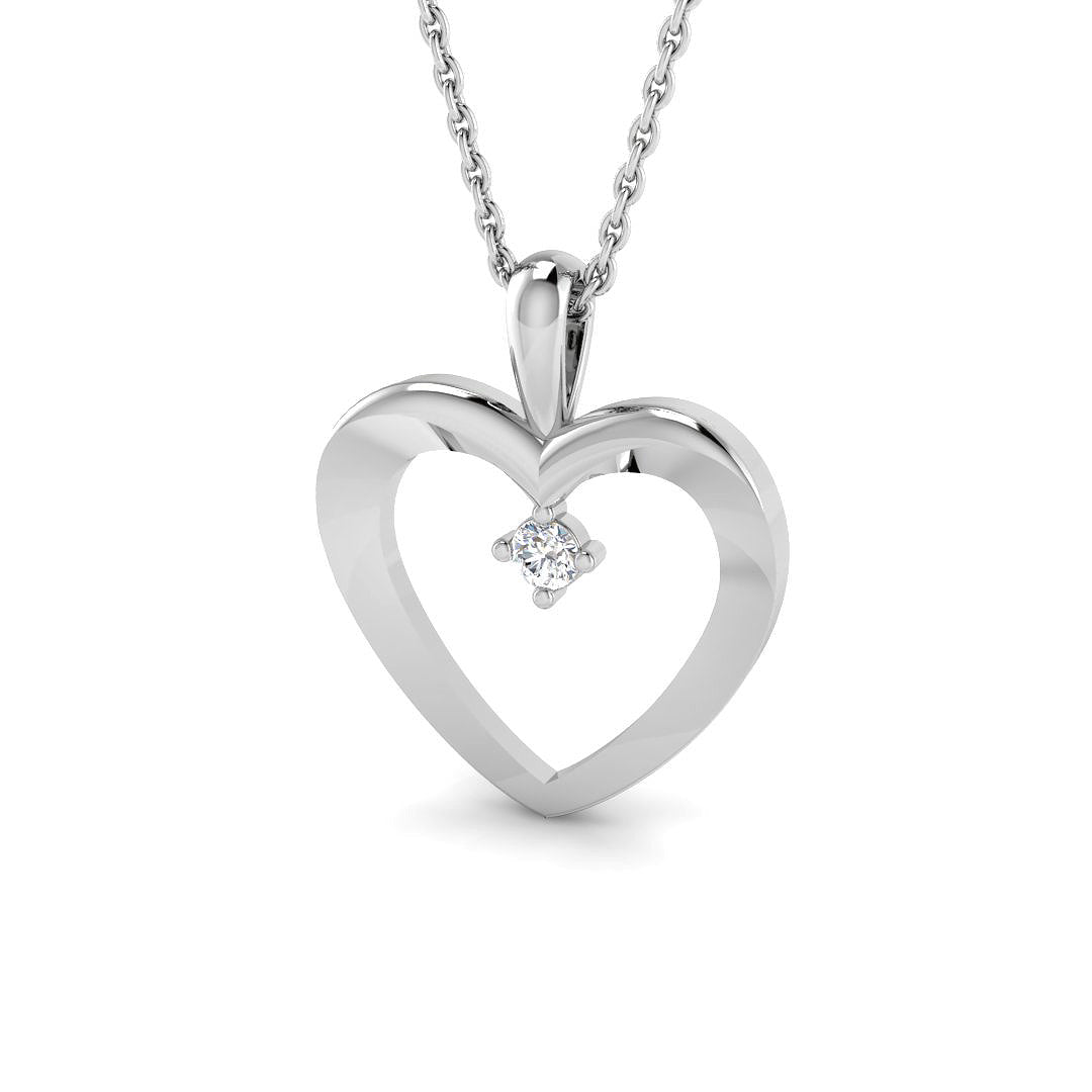 9ct White Gold 0.05ct G I1 Diamond Pendant